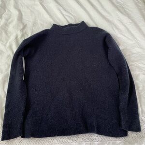 Boden MEDIUM Diane Jumper sweater wool cashmere navy blue WV111 mockneck